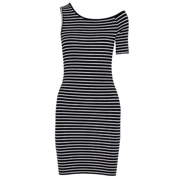 Frame Denim Black & white striped mini dress. - Picture 1 of 3